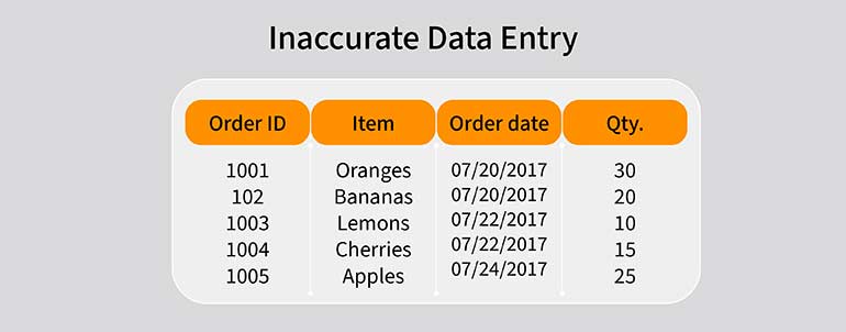 Invalid Data Entries