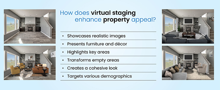 How does virtual staging enhance property appeal