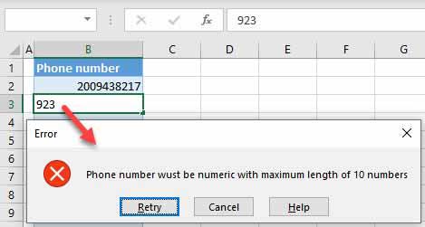 Validating customer mobile numbers